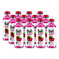Bai Antioxidant Infused Beverage, Kula Watermelon 18 oz Bottle, 12/Carton (2712517)