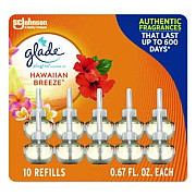 Glade Plugin Scented Oil Refill, Hawaiian Breeze, 0.67 oz, 10/Pack (353728)