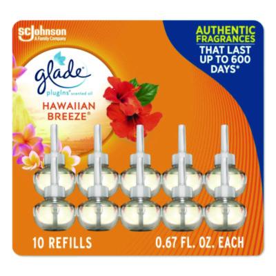Glade Plugin Scented Oil Refill, Hawaiian Breeze, 0.67 oz, 10/Pack (353728)