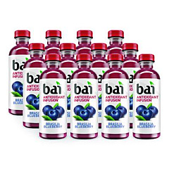 Bai Antioxidant Infused Beverage, Brasilia Blueberry, 18 oz Bottle, 12/Carton (2712518)