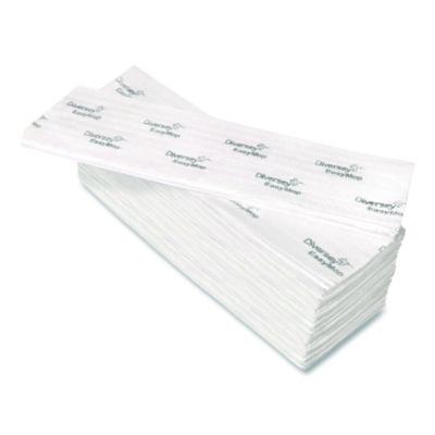Diversey EasyMop Microfiber Dust Mop Pads, 16 x 5.3, White, 50/Pack (D1232214)