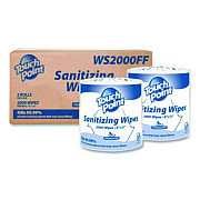 Touch Point Hand Sanitizing Wipes Refill, 5 x 8, Fragrance Free, White, 2,000 Wipes/Roll, 2 Rolls/Carton (WS2000FF)