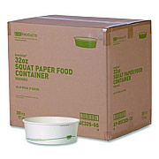 Eco-Products GreenStripe Paper Food Containers, 32 oz, 7.28" dia x 2.48", White, 300/Carton (EPBSC32SGS)