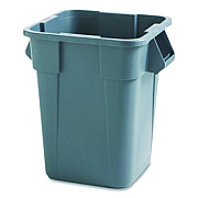 Rubbermaid Commercial Square Brute Container, 40 gal, Polyethylene, Gray (353600GY)