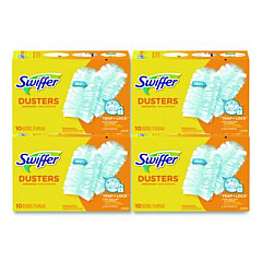 Swiffer Refill Dusters, Dust Lock Fiber, Light Blue, Unscented, 10/Box, 4 Box/Carton (21459CT)