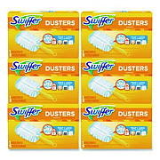 Swiffer Dusters Starter Kit, Dust Lock Fiber, 6" Handle, Blue/Yellow, 6/Carton (11804CT)