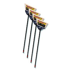 O-Cedar Commercial MaxiPlus Professional Angle Broom, 51" Handle, Black, 4/Carton (91351CT)