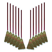 Boardwalk Corn Fiber Lobby/Toy Broom, Corn Fiber Bristles, 39" Overall Length, Red, 12/Carton (951TCT)