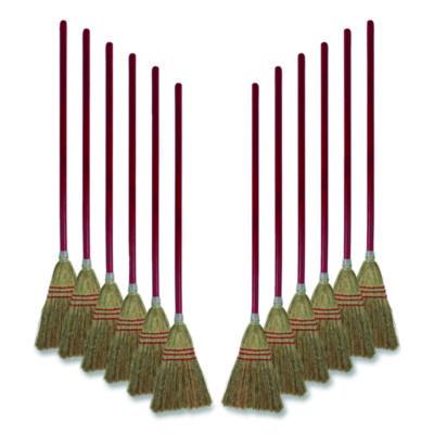 Boardwalk Corn Fiber Lobby/Toy Broom, Corn Fiber Bristles, 39" Overall Length, Red, 12/Carton (951TCT)