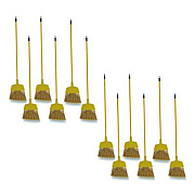 Boardwalk Poly Bristle Angler Broom, 53" Handle, Yellow, 12/Carton (932M)