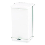 Rubbermaid Commercial Defenders Heavy-Duty Steel Step Can, 6.5 gal, Steel, White (ST12EPLWH)