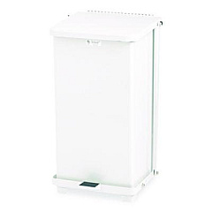 Rubbermaid Commercial Defenders Heavy-Duty Steel Step Can, 6.5 gal, Steel, White (ST12EPLWH)