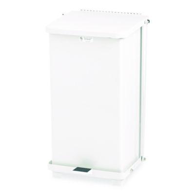 Rubbermaid Commercial Defenders Heavy-Duty Steel Step Can, 6.5 gal, Steel, White (ST12EPLWH)