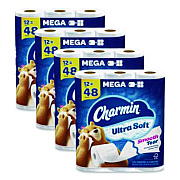 Charmin Ultra Soft Bathroom Tissue, Mega Roll, Septic Safe, 2-Ply, White, 224 Sheets/Roll, 12 Rolls/Pack, 4 Packs/Carton (08813)