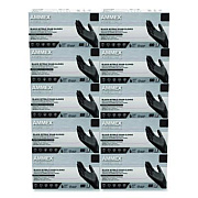 AMMEX Professional Nitrile Exam Gloves, Powder-Free, Medium, 3 mil Thick, 9.5" Long, Black, 100/Box, 10 Boxes/Carton (ABNPF44100CT)