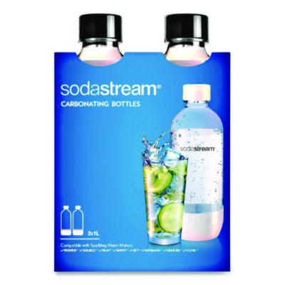SodaStream Carbonating Bottle Twin Pack, Plastic, 33 oz, Clear/Black (1042221010)