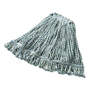 Rubbermaid Commercial Super Stitch Finish Mop Heads, Cotton/Rayon/Synthetic, Blue/White (FGD51306WH00)