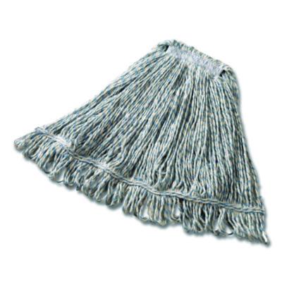 Rubbermaid Commercial Super Stitch Finish Mop Heads, Cotton/Rayon/Synthetic, Blue/White (FGD51306WH00)