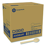 Dixie Bamboo Cutlery, Mediumweight Spoon, Paper, Light Golden, 100/Pack, 10 Packs/Carton (ANSBAM)
