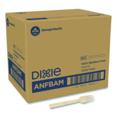 Dixie Bamboo Cutlery, Mediumweight Fork, Paper, Light Golden, 100/Pack, 10 Packs/Carton (ANFBAM)