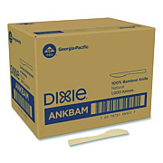 Dixie Bamboo Cutlery, Mediumweight Knife, Paper, Light Golden, 100/Pack, 10 Packs/Carton (ANKBAM)