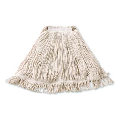Rubbermaid Commercial Super Stitch Cotton Looped End Wet Mop, Large, 1" White Headband (FGD11306WH00)