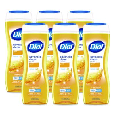 Dial Body Wash Advanced Clean Gold, Original Gold Scent, 16 oz, 6/Carton (09119)