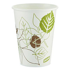 Dixie Pathways Paper Hot Cups, 12 oz, White/Brown, 50/Pack (2342PATHPK)
