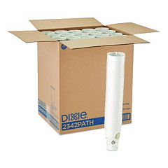 Dixie Pathways Paper Hot Cups, 12 oz, White/Brown, 50/Sleeve, 20 Sleeves/Carton (2342PATH)