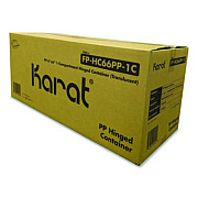 Karat Polypropylene Plastic Hinged Container, 6 x 6 x 3.3, Clear, Plastic, 50/Pack, 6 Packs/Carton (FPHC66PP1C)