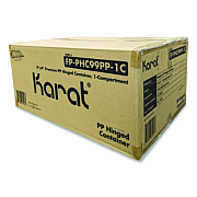 Karat Polypropylene Plastic Hinged Container, 9 x 9 x 3, Black/Clear, Plastic, 50/Pack, 3 Packs/Carton (FPPHC99PP1C)