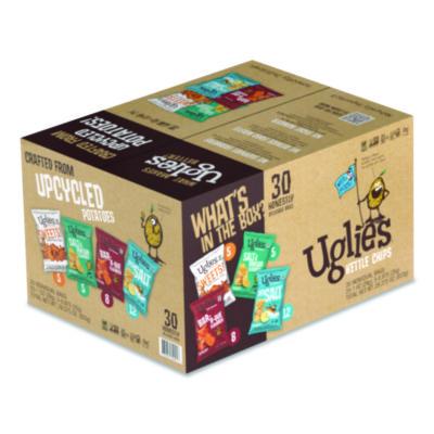 Uglies Kettle Potato Chips, Assorted, 0.88 oz/1 oz Bags, 30/Carton (DFN34091)