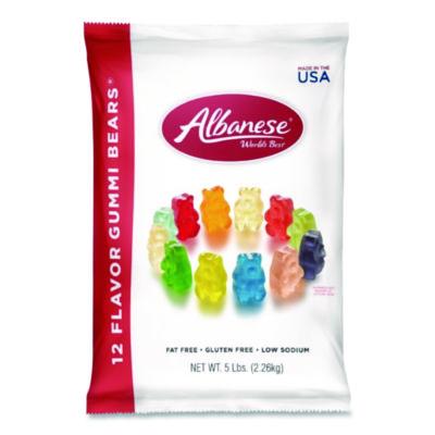 Albanese Worlds Best Gummi Bears, 12 Assorted Fruit Flavors, 5 lb Bag (ACG51200)