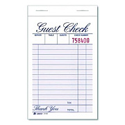 Adams One-Part Guest Check Pad, One-Part (No Copies), 3.35 x 4.94, 100 Forms/Pad, 12 Pads/Pack (210012)