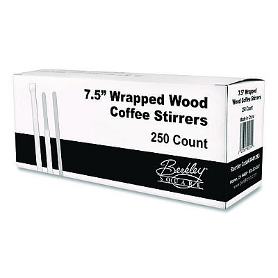 Wrapped Wood Stirrers, 7.5", 250/Box (BEP90213)