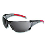 MCR Safety Hulk HK1 Series Safety Glasses, Smoke/Red Full Frame, Gray Dual Lens (HK112AF)