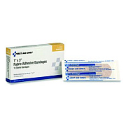 First Aid Only Fabric Adhesive Bandages, 1 x 3, 16/Box (1008)