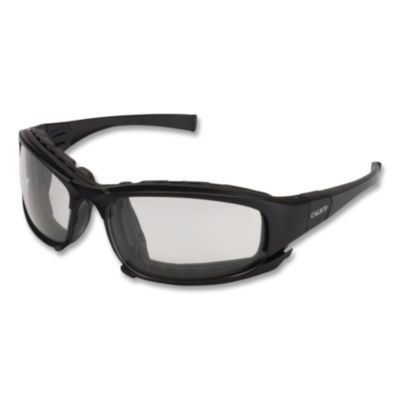 KleenGuard V50 Calico Safety Eyewear with Head Strap, Black Full Frame, Clear Dual Anti-Fog Lens (25672EA)