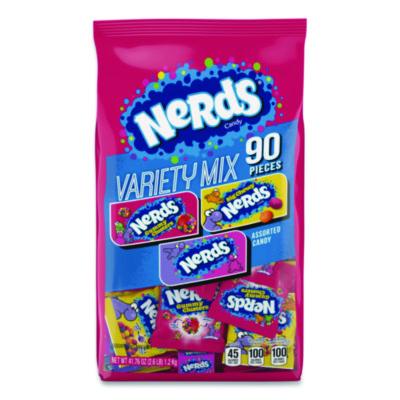 NERDS Variety Mix, 90 Pieces, Assorted Flavors, 2.6 lb Bag (FER08189)