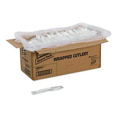 Dixie Mediumweight Polypropylene Cutlery, Individually Wrapped, Fork, Plastic, White, 1,000/Carton (FMP23C)