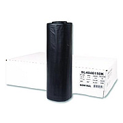 Inteplast Group Institutional Low-Density Can Liners, 45 gal, 1.5 mil, 40" x 46", Black, Interleaved Roll, 20 Bags/Roll, 5 Rolls/Carton (SL4046150K)