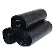 Inteplast Group Low-Density Commercial Can Liners, 60 gal, 1.15 mil, 38 x 58, Black, Interleaved Roll, 25 Bags/Roll, 4 Rolls/Carton (SLW3858SPK)