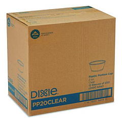 Dixie Plastic Souffle/Portion Cups, 2 oz, Clear, 200/Sleeve, 12 Sleeves/Carton (PP20CLEAR)