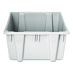 Rubbermaid Commercial Palletote Box, 11.97 gal, 1.6 cu ft, 15.5" x 19.5" x 13", Gray (FG172200GRAY)