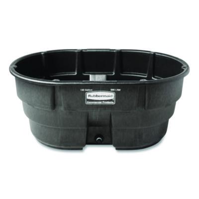 Rubbermaid Commercial Stock Tank, 150 gal, 39" x 58" x 25", Polyethylene, Black (FG424500BLA)