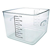 Rubbermaid Commercial Square Storage Container, 12 qt, 10.5 x 11.31 x 7.75, Clear, Plastic (FG631200CLR)