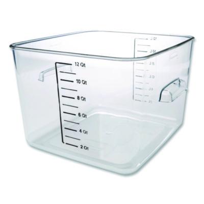 Rubbermaid Commercial Square Storage Container, 12 qt, 10.5 x 11.31 x 7.75, Clear, Plastic (FG631200CLR)