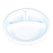 SCT ChampWare Molded Fiber Tableware, 3-Compartment Plate, 10" dia, White, 125/Sleeve, 4 Sleeves/Carton (18163WPF)
