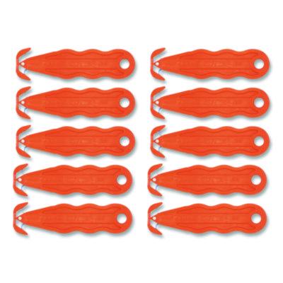 Klever Kutter Kurve Blade Plus Safety Cutter, 5.75" Plastic Handle, Orange, 10/Box (PLS100G)