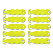 Klever Kutter Kurve Blade Plus Safety Cutter, 5.75" Plastic Handle, Yellow, 10/Box (PLS100Y)